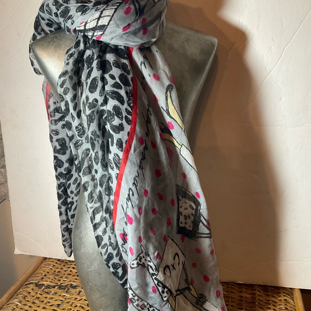 “MOSCHINO THEME” SCARF Shopping and Animal Print Large Size. - Picture 3 of 11